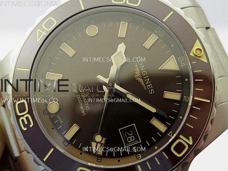 Hydroconquest L3.790.4 43mm SS Brown Ceramic Bezel ETC 1:1 Best Edition Brown Dial on SS Bracelet A2836